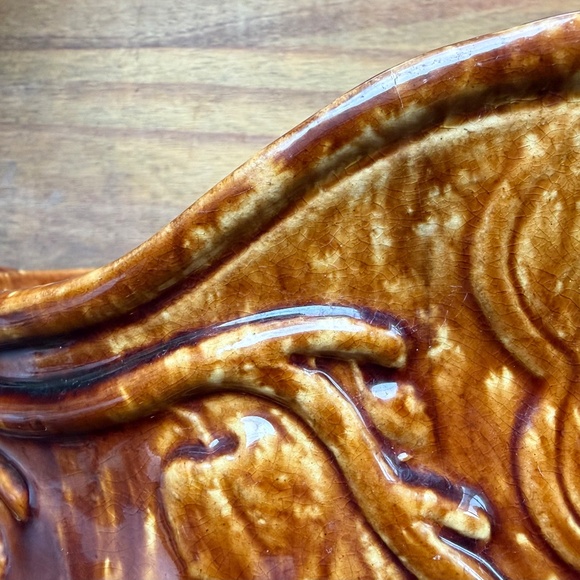 Large Antique Rockingham Pottery Pitcher w/ Angel Playing Harp - Picture 3 of 16